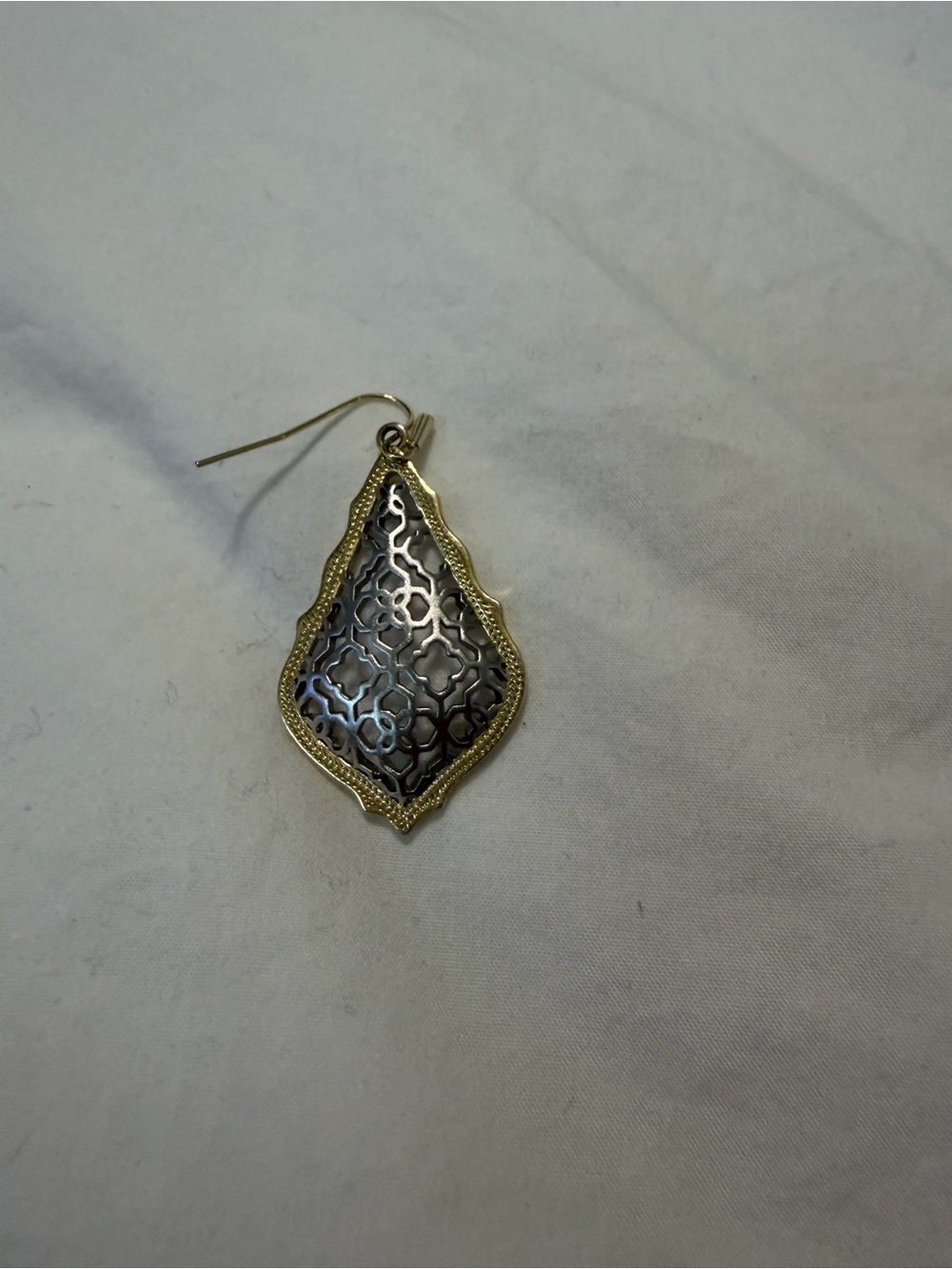 Kendra Scott - Gold and Silver Filigree Teardrop Dangle Earring - only 1 earring